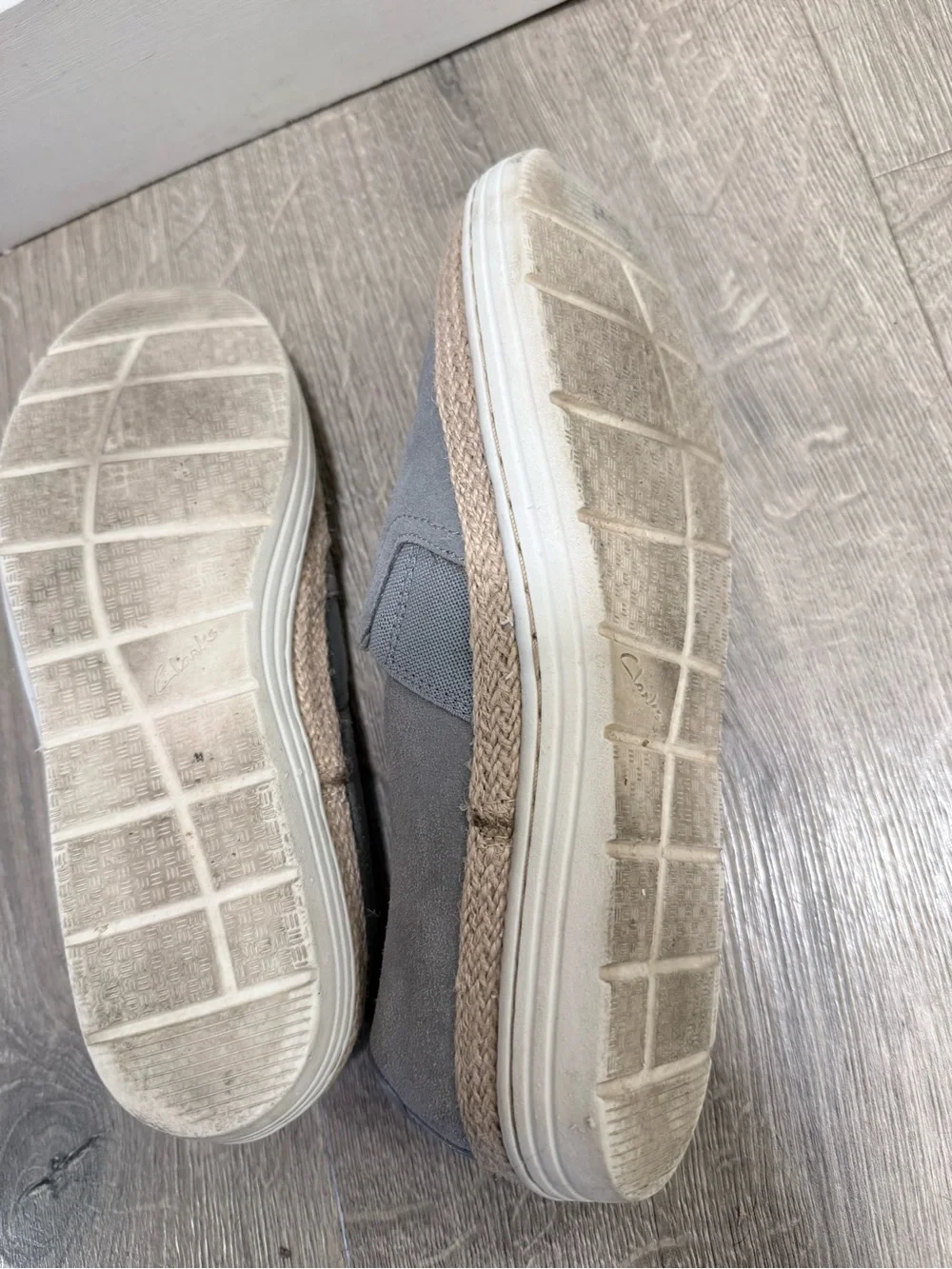Clarks Gray Slip-On Espadrille-Trim Sneakers - Picture 6 of 6